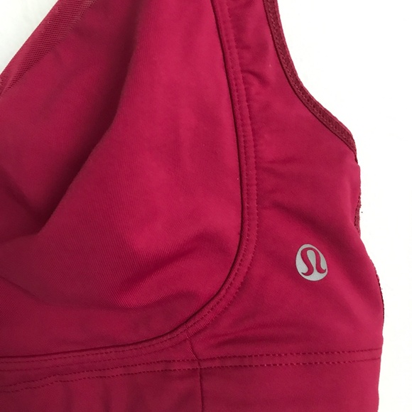 LULULEMON Sports Bra Red Wireless Full Support Bra 34D - Picture 6 of 7